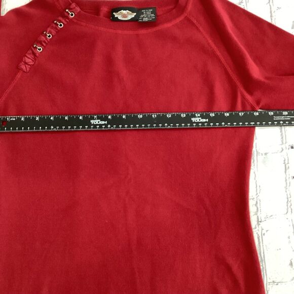 Harley-Davidson Sweater Shirt Women’s Size XL Red Pullover with Metal Design - Picture 6 of 9